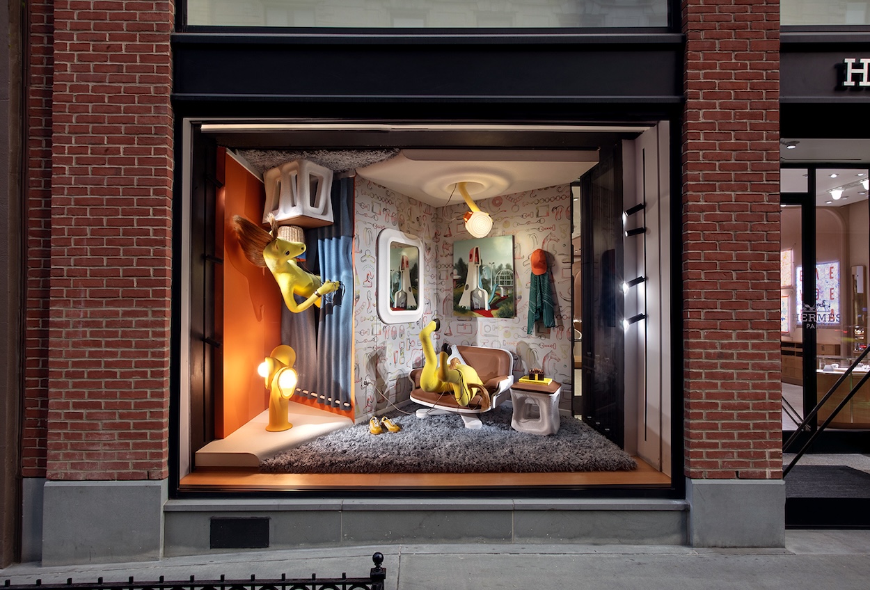 Jeremy Olson Builds a Wondrous World in the Hermès Madison Avenue Windows